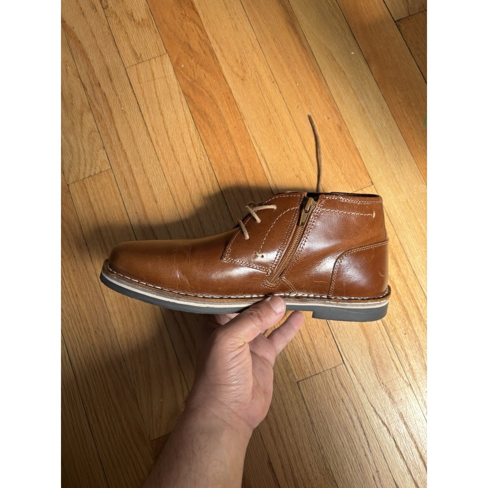 Steve Madden Harken Men's Cognac Leather Lace & Zip Up Sz 8b Chukka Boot G6